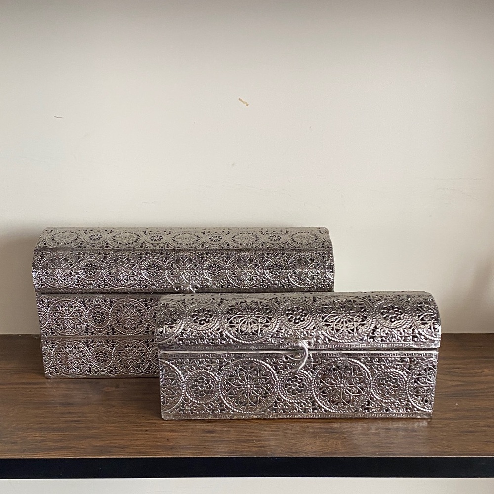 Silver Ornate Decorative Boxes